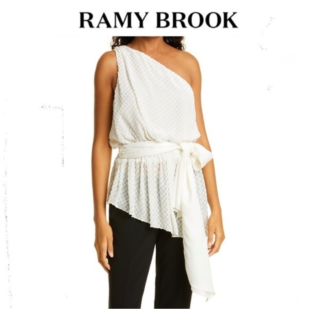 Ramy Brook Tamar Blouse in Ivory sz M NWT 295$